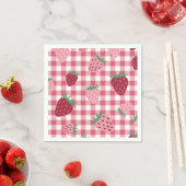 Strawberry Gingham Pattern Serviette (Beispiel)