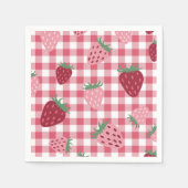 Strawberry Gingham Pattern Serviette (Vorderseite)
