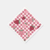 Strawberry Gingham Pattern Serviette (Ecke)