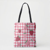 Strawberry Gingham Pattern Tasche (Vorderseite)