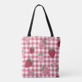 Strawberry Gingham Pattern Tasche (Rückseite)
