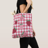 Strawberry Gingham Pattern Tasche (Von Nahem)