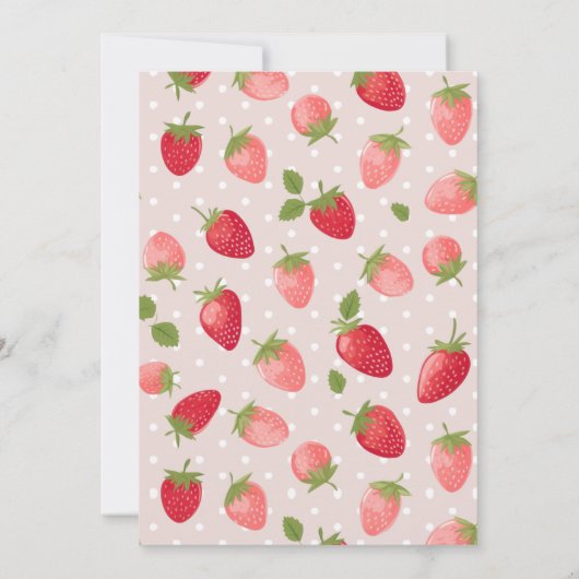 Strawberry Girl 1. Geburtstag Einladung (Rückseite)