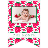 Strawberry Girl 1. Geburtstag Meilensteine Fotos Wimpelkette (Dritte Fahne)