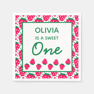 Strawberry Girl 1. Geburtstag Party Napkins Serviette