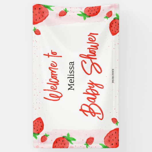 Strawberry Girl Baby Dusche Banner (Vertikal)