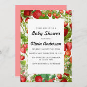 Strawberry Girl Baby Dusche Einladung (Vorne/Hinten)