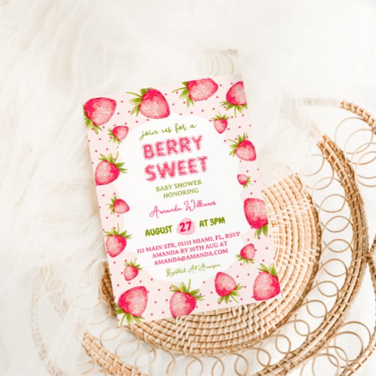 Strawberry Girl Baby Dusche Einladung