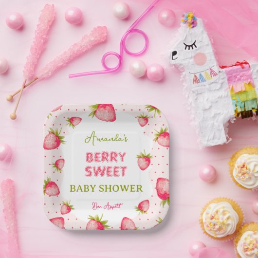 Strawberry Girl Baby Dusche Pappteller (Party)