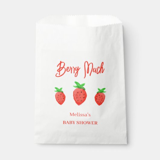 Strawberry Girl Baby Dusche Rot Geschenktütchen (Vorderseite)