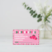 Strawberry Girl Baby Showdiaper Raffel Ticket Begleitkarte (Stehend Vorderseite)