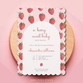 Strawberry Girl Berry Sweet Baby Shower Einladung