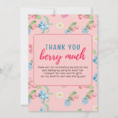 Strawberry Girl Birthday Berry Much Foto Danke (Rückseite)
