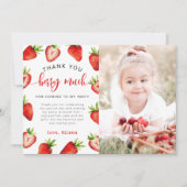 Strawberry Girl Birthday Berry Much Foto Dankeskarte (Vorderseite)