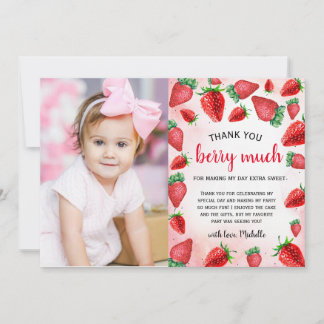 Strawberry Girl Birthday Berry Vielen Dank Karte