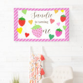 Strawberry Girl Birthday Party Banner (Insitu)