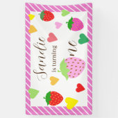Strawberry Girl Birthday Party Banner (Vertikal)