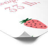 Strawberry Girl First Birthday Milestone Zeichen Poster (Ecke)