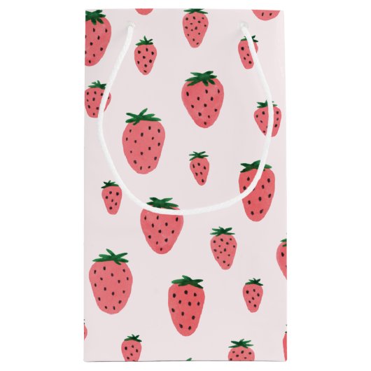 Strawberry Girl First Birthday Party Kleine Geschenktüte (Rückseite)