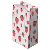 Strawberry Girl First Birthday Party Kleine Geschenktüte (Rückseite Schrägansicht)