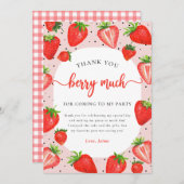 Strawberry Girl Geburtstag Vielen Dank Berry Much Dankeskarte (Vorne/Hinten)