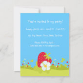 Strawberry Girl Geburtstagsparty Einladung (Rückseite)