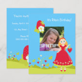 Strawberry Girl Geburtstagsparty Einladung (Vorne/Hinten)