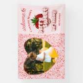 Strawberry Girl Pink Berry Sweet Birthday Foto Banner (Vertikal)