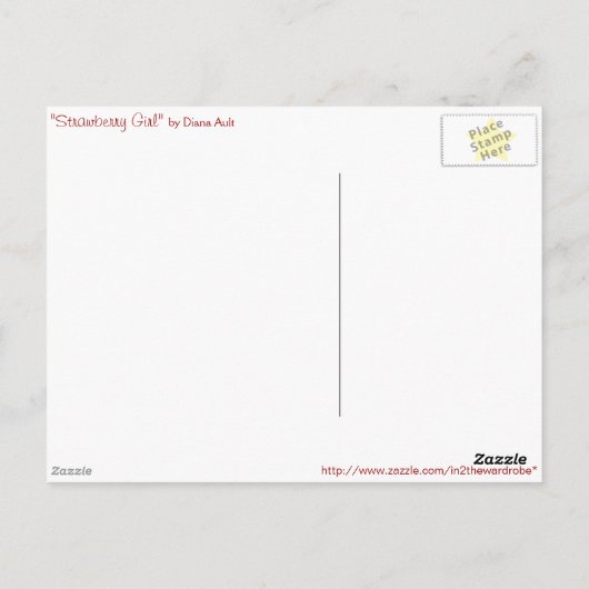 Strawberry Girl Postcard Postkarte (Rückseite)
