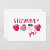 Strawberry Girl Postkarte (Vorne/Hinten)