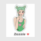 Strawberry Girl Sticker (Blatt)