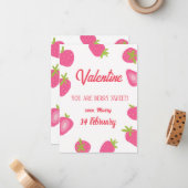 Strawberry Girl Sweet Valentinstag Mitteilungskarte (Vorderseite/Rückseite Beispiel)