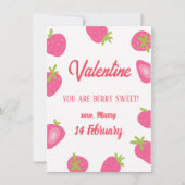 Strawberry Girl Sweet Valentinstag Mitteilungskarte (Vorderseite)