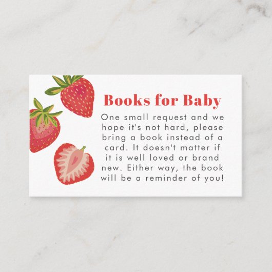 Strawberry Girls Babydusche Begleitkarte (Vorderseite)