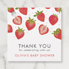 Strawberry Girls Babydusche Danke Geschenkanhänger