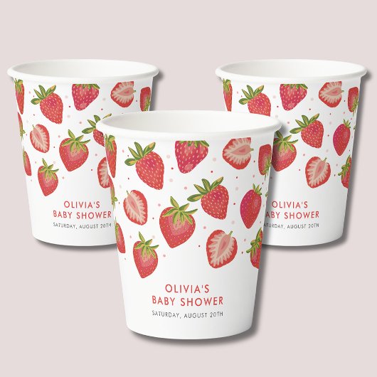 Strawberry Girls Babydusche Pappbecher