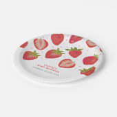 Strawberry Girls Babydusche Pappteller (Schrägansicht)