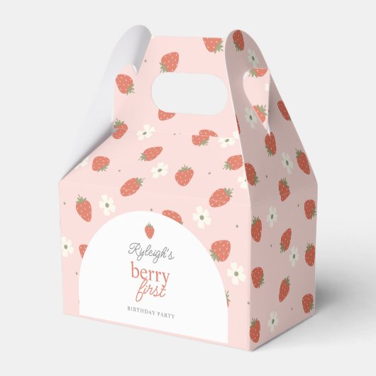 Strawberry Girls Berry Erste Geburtstagsparty | Geschenkschachtel (Vorderseite)