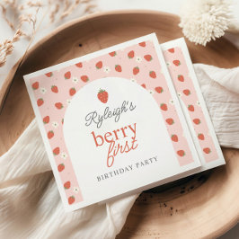 Strawberry Girls Berry Erste Geburtstagsparty | Serviette