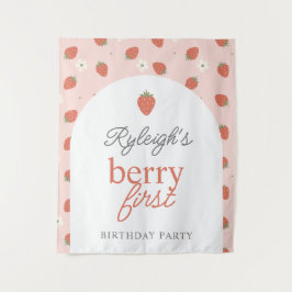 Strawberry Girls Berry Erste Geburtstagsparty | Wandteppich