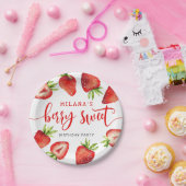 Strawberry Girl's Berry Sweet Birthday Party Pappteller (Party)