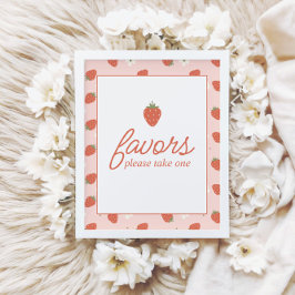 Strawberry Girls erster Geburtstag | Favor Table S Poster
