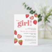 Strawberry Girls Kinderdusche Einladung Postkarte (Stehend Vorderseite)