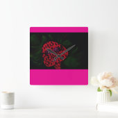 Strawberry Glamour Quadratische Wanduhr (Zuhause)