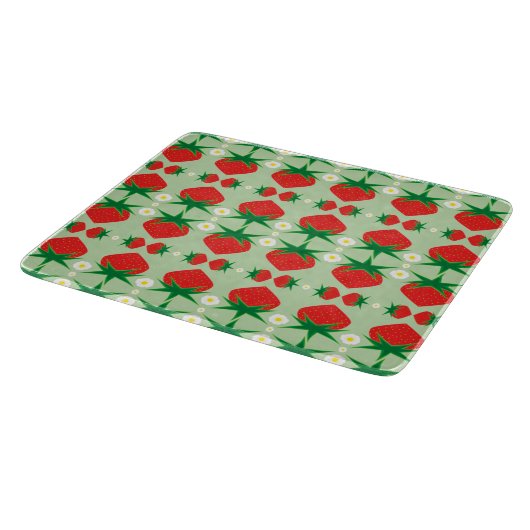 Strawberry Glass Cutting Board 6x7 Schneidebrett (Ecke)
