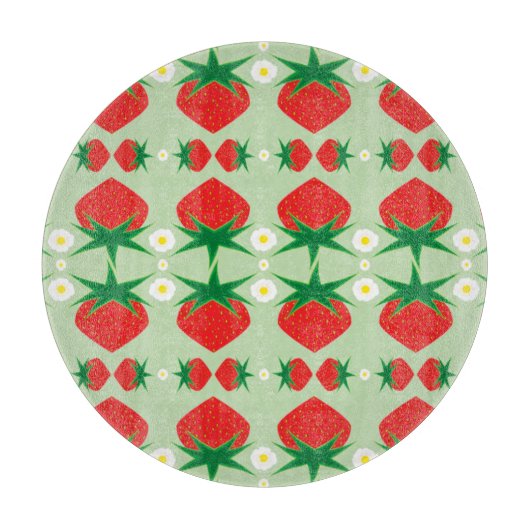 Strawberry Glass Cutting Board Schneidebrett (Vorderseite)