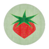 Strawberry Glass Cutting Board Schneidebrett (Vorderseite)