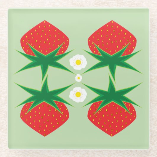 Strawberry Glass Untersetzer (Vorderseite)