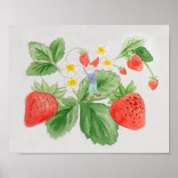 Strawberry Gnome art Print