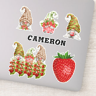 Strawberry Gnome Collection Name Frucht Liebe 8" Aufkleber